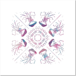 Jellyfish Mandala Posters and Art